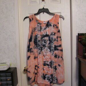 Daisy Island Tie Dye Sleevess Dress/Cover Up Size XL